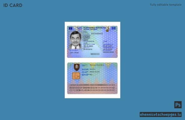 Beispielvorschau für den slowakischen Personalausweis ab 2022